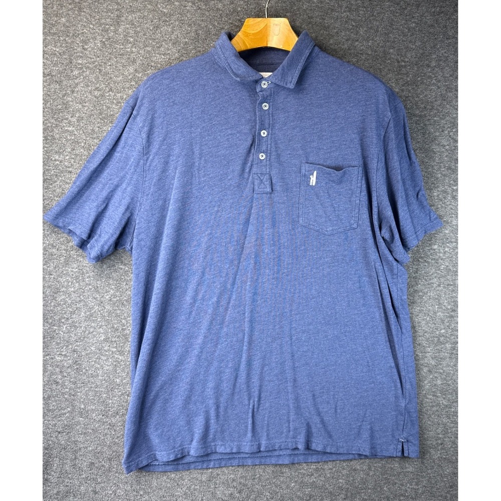 Johnnie-O Heathered Original 2.0 Polo Shirt Men XXL Slim Oceanside Blue JMPO7160
